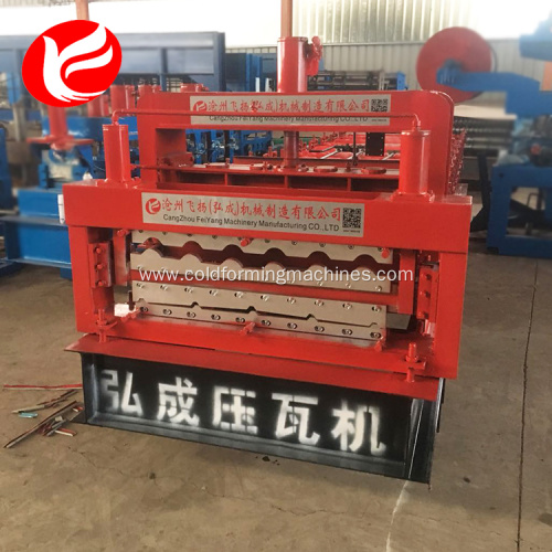 Double deck layer roofing sheet rolling machine